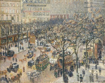 Boulevard des Italiens, matin, lumière du soleil - Camille Jacob Pissarro